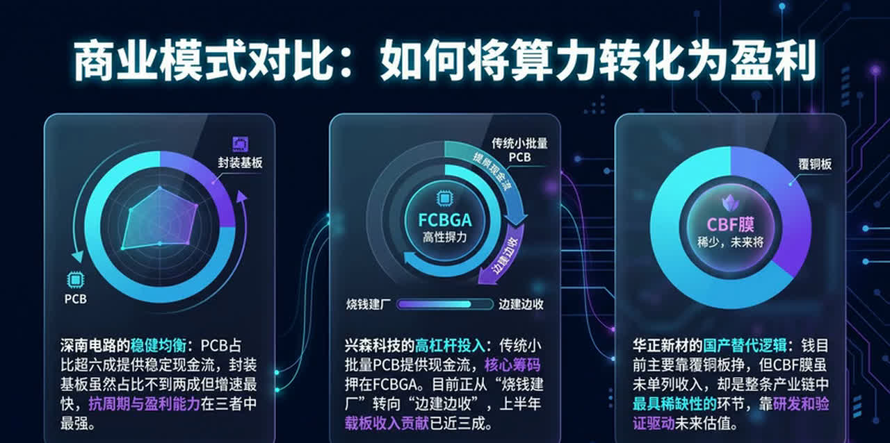 深南电路、兴森科技和华正新材的商业模式对比