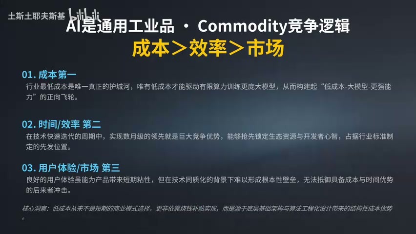 竞争逻辑：成本第一、时间效率第二、用户体验第三
