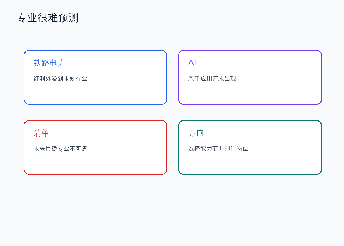 未来专业很难预测，但人可以选择能力方向