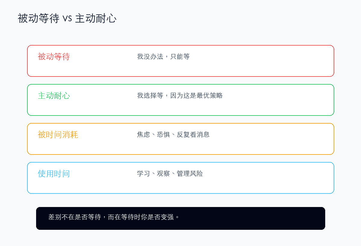 被动等待和主动耐心,一字之差,天壤之别