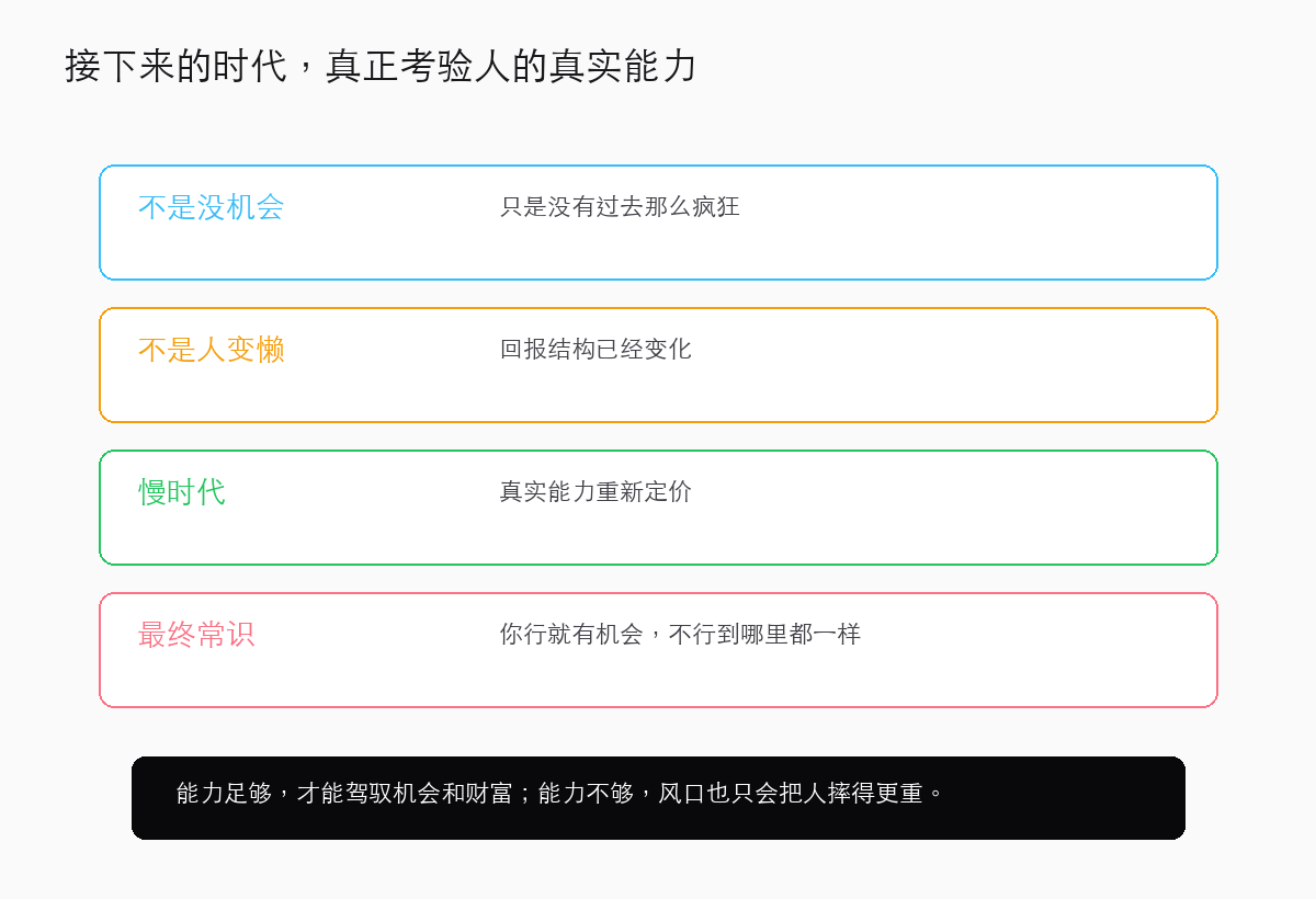 接下来的时代,真正考验人的真实能力