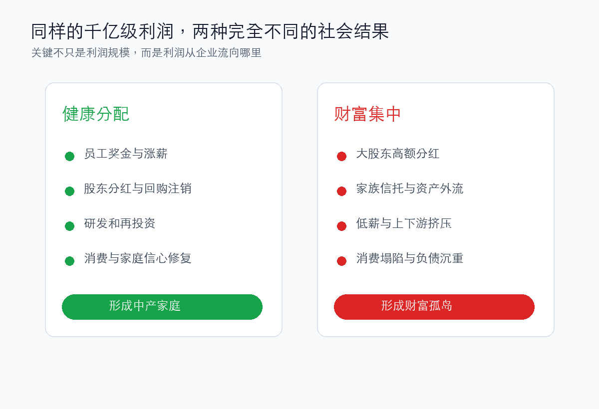 同样利润的不同去向