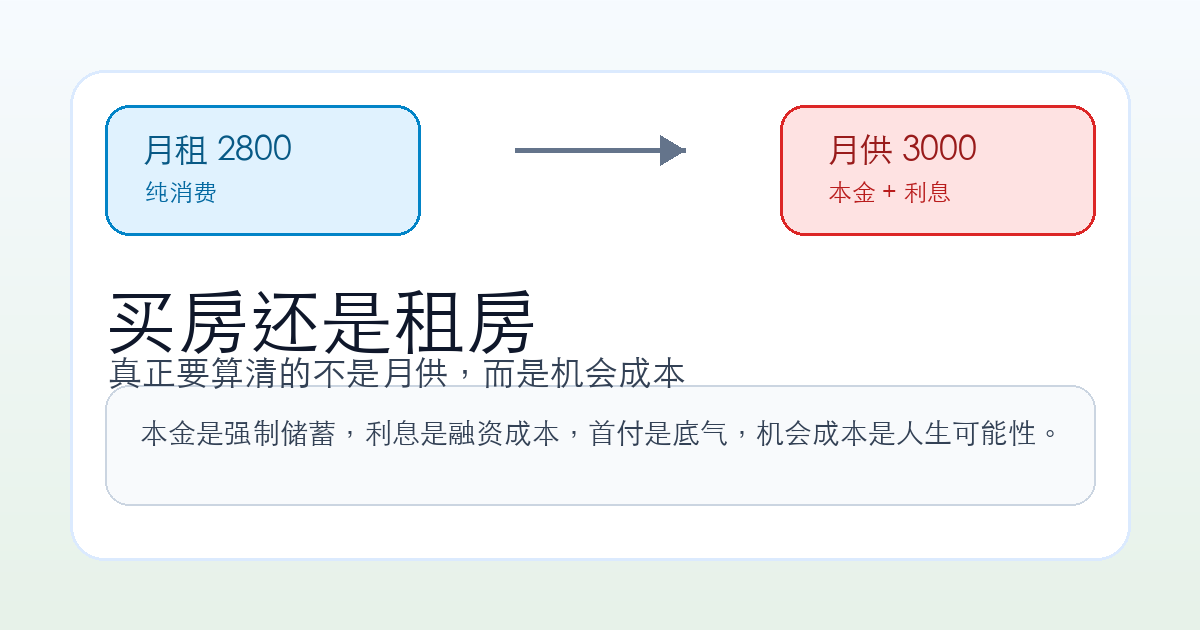 买房还是租房:真正要算清的不是月供,而是机会成本