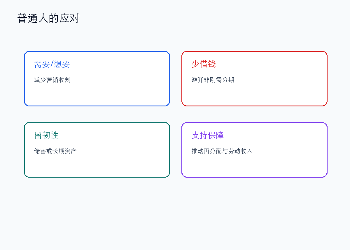 普通人的应对：少被收割，多支持再分配